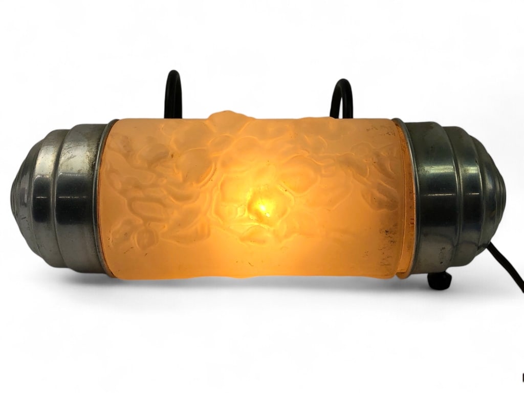 Mid-Century Floral Headboard Lamp: tested and works! 10" length