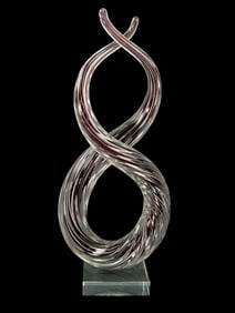 Murano Purple Swirl Art Glass Sculpture