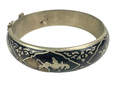 Siam Silver Bracelet With Enamel Overlay