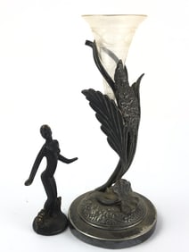 Rogers Smith Co Art Deco Bud Vase and Figurine