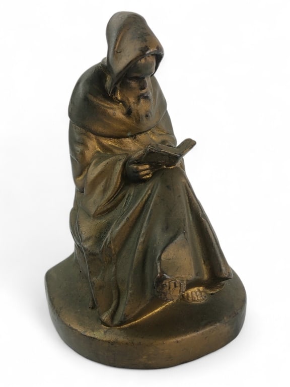 Antique brass monk statue 7" (1 of 7)