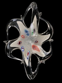 VTG Millefiori Art Glass Dish