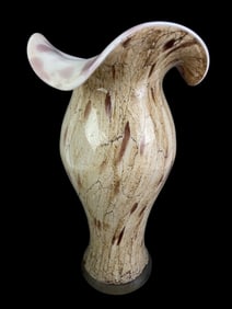 Jozefina Krosno Poland cased art glass vase 14"