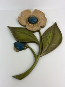 Vtg. 1960's Syroco wildflower wall decor 14x19"