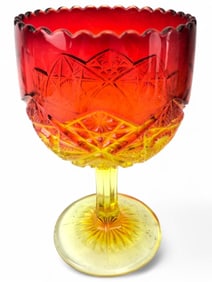 Amberina Viking Glass Chalice