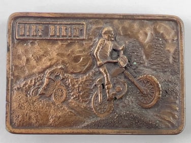 Vintage 1976 Dirt Bikin’ Brass Belt Buckle