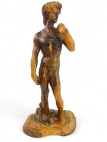 1971 Carved Wood Statue Of David By Hagop Avakian