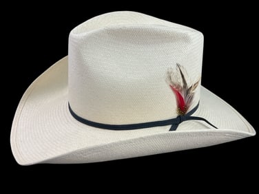 Charlie Horse Shantung Straw Hat Size 7 1/4