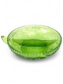 Duncan Miller Green Divided Glass Bowl