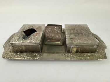 Ornate Occupied Japan 4-Piece Smoking Set