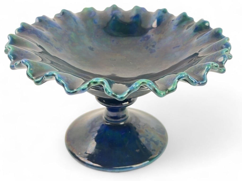 MCM Compote Pedestal Bowl With Ruffled Edge (1 of 7)