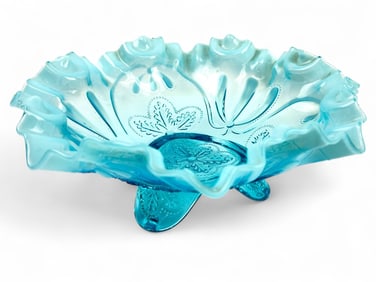 Jefferson Wheel Blue Opalescent Bowl