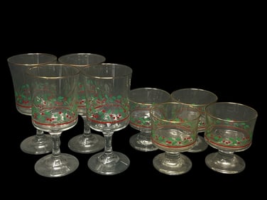 (8) Arby’s 1986 Christmas Glassware Set