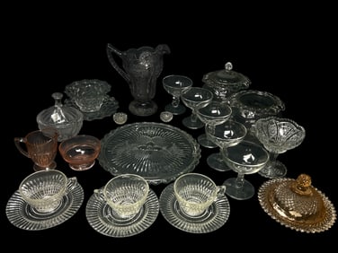 Large Lot Of Assorted Vintage Glassware Pieces