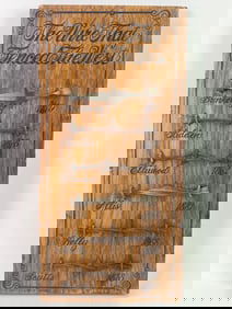 Vtg Barbed Wire On Wooden Plaque