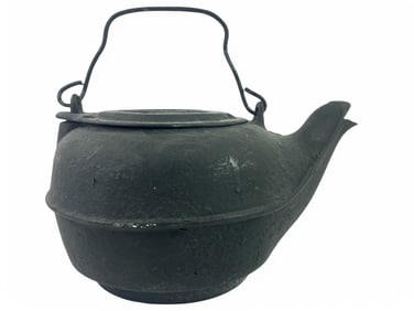 Antique Primitive Cast Iron Tea Kettle