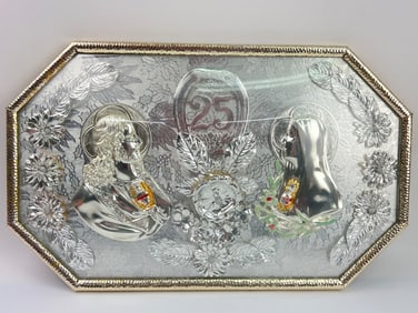 Aluminum 25th Wedding Anniversary Bubble Frame