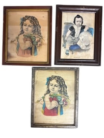 Set Of 3 Currier & Ives Framed Prints