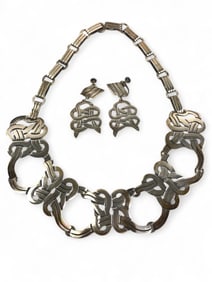 Marked Mexican Sterling Silver Necklace &