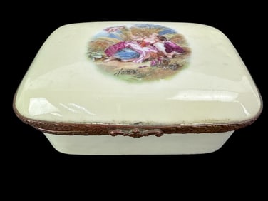 Vtg French Porcelain Trinket Box