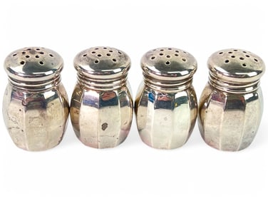 Set Of 4 Lord Silver Sterling Salt Shakers