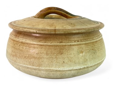 Vintage Signed Stoneware Lidded Pot