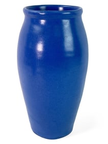 Blue Ceramic Vase With Glazed Finish