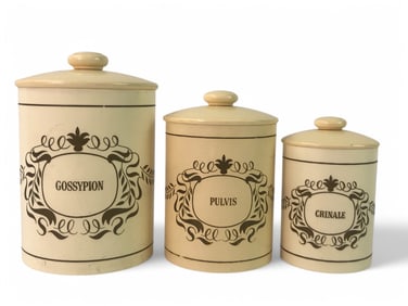 1950s Celluloid Apothecary Jars Set Of 3