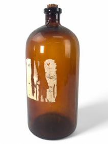 Vintage Veterinary XL Glass Bottle W/Cork