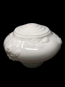 White Glass Floral Embossed Lamp Shade