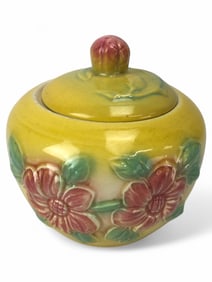 Hull Sunglow Grease Jar With Floral Design