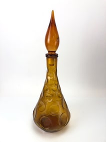 Amber Italian Glass Decanter With Stopper