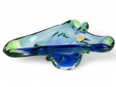 Vintage MCM Bohemia Czech Art Glass Dish