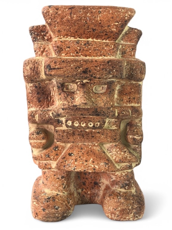 Vintage MCM Aztec Style Clay Statue (1 of 9)