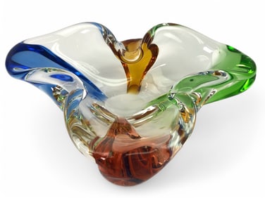 Vintage MCM Frantisek Zemek Art Glass Bowl