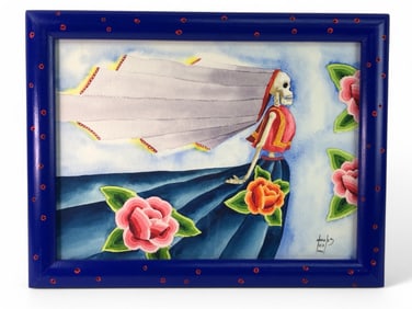 Signed La Calavera Catrina Watercolor