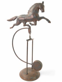 Vintage Metal Horse Wind Gauge