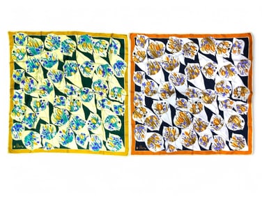 Two Vintage Vera Neumann Silk Scarves
