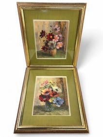 2 Vtg MCM Georges Danset Floral Prints