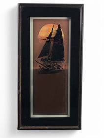 1970s Signed Virgil Thrasher Reverse Glass Painti