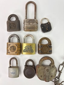 Collection Of 9 Vintage Padlocks