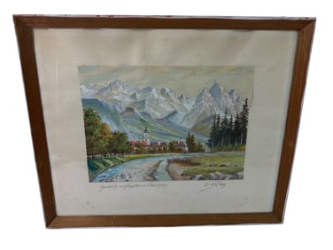 Original Signed E. Wust 1949 Artwork