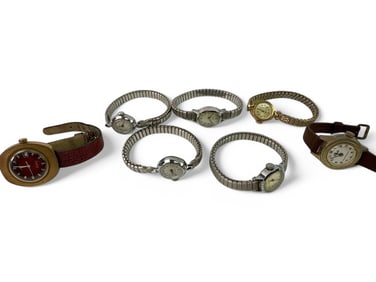 Lot Of Seven Vintage Wristwatches