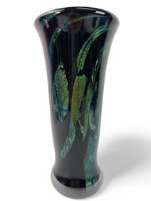 Signed Dichroic Art Glass Vase