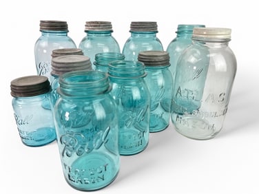 Lot Of 12 Vintage Mason Jars