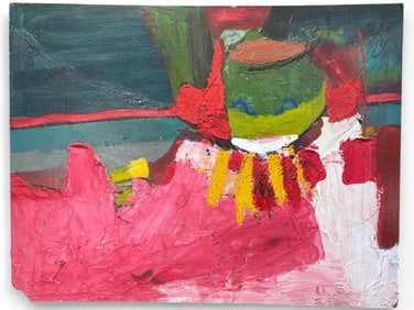 Abstract Acrylic On Masonite Panel