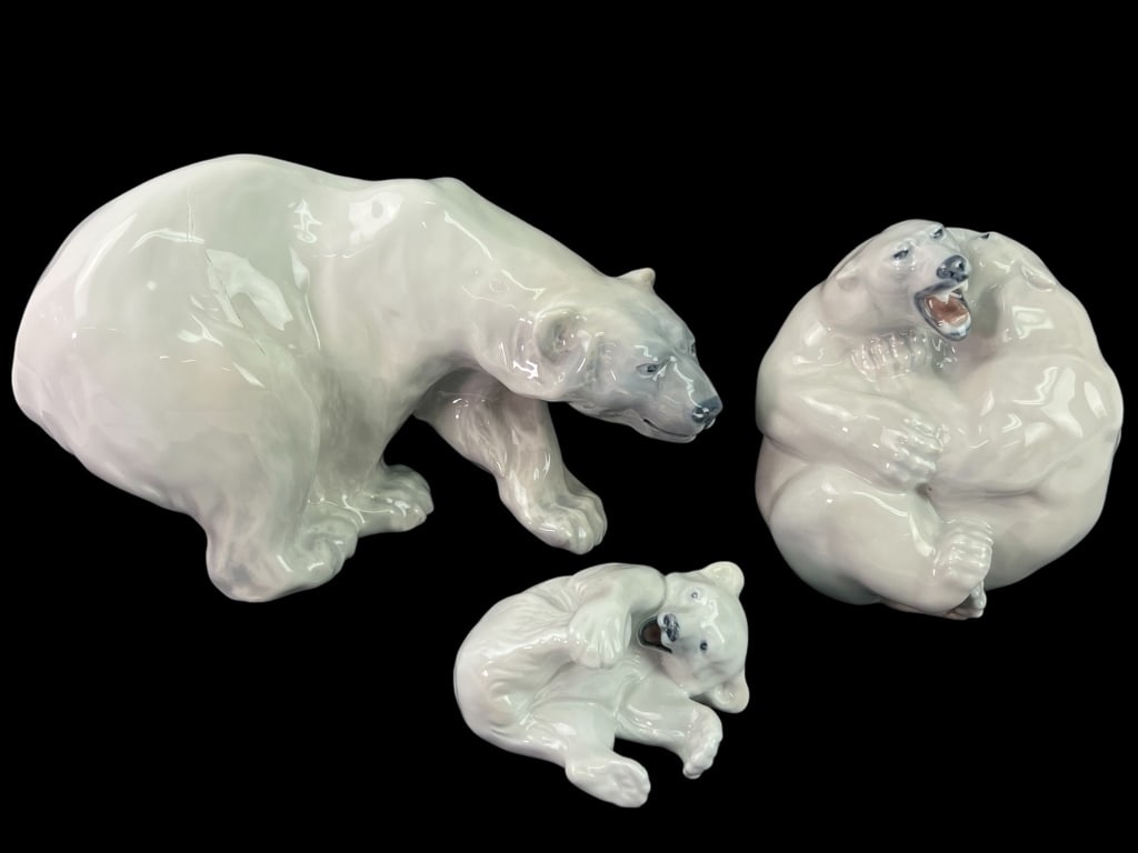 Royal Copenhagen Polar Bear Figurines (1 of 16)
