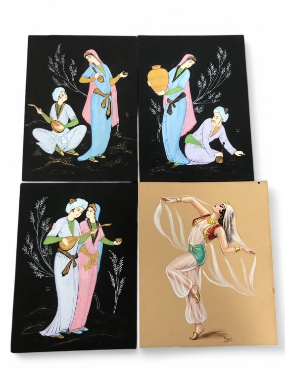 Set Of Four Persian-Style Paintings (1 of 7)