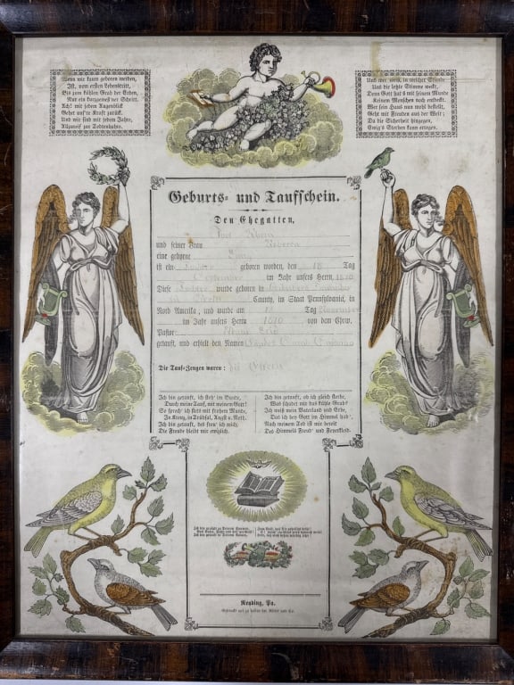 1870 Pennsylvania Birth And Death Certificate (1 of 11)