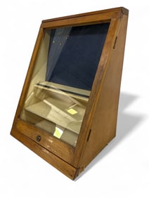 Wooden Display Case With Glass Front
